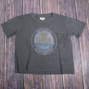 MATE Shirt Womens Small Medium Charcoal Distressed Graphic Pocket Made in USA